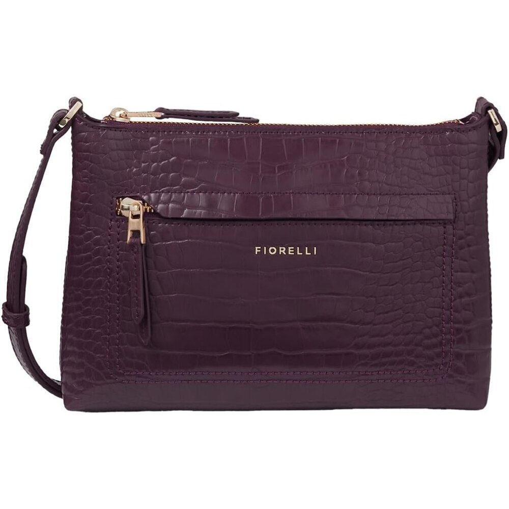 Women's Faux Leather Crossbody Bag with Adjustable Strap & Multiple Pockets